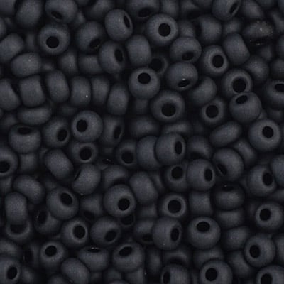 Czech Seed Bead 11/0 Opaque Black Matt image