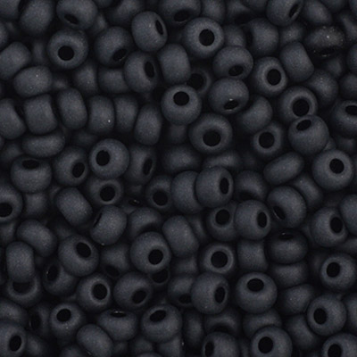 Czech Seed Bead 11/0 Vial Opaque Black Matt apx23g image