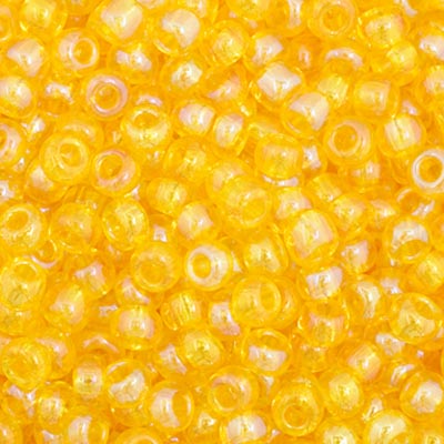 Czech Seed Bead 11/0 Transparent Yellow AB Strung image