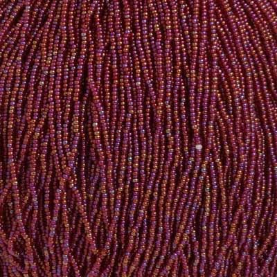 Czech Seed Bead 11/0 Transparent Red AB Strung image