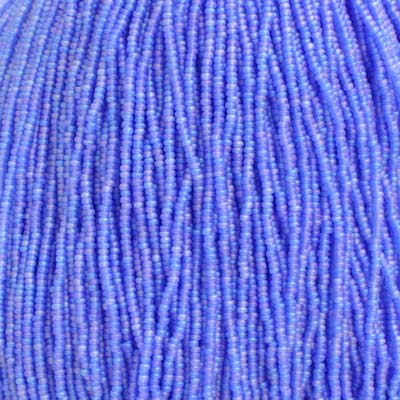 Czech Seed Bead 11/0 Transparent Light Blue Matt AB Strung image