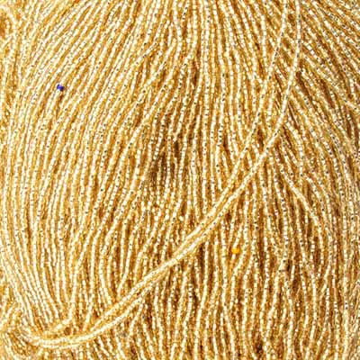 Czech Seed Bead 11/0 S/L Light Gold Strung square hole image