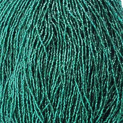 Czech Seed Bead 11/0 S/L Teal Green Strung square hole image
