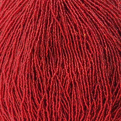 Czech Seed Bead 11/0 S/L Medium Red Strung square hole image