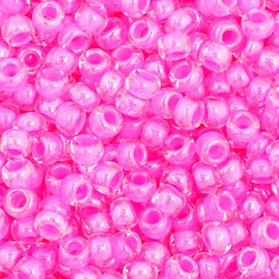 Czech Seed Bead 11/0 Vial Crystal C/L Rose apx23g image