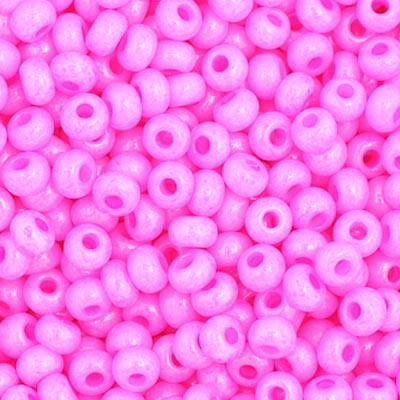 Czech Seed Bead 11/0 Vial Opaque Rose Dyed apx24g image