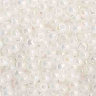 Czech Seed Bead 11/0 Vial Opaque White AB apx24g image