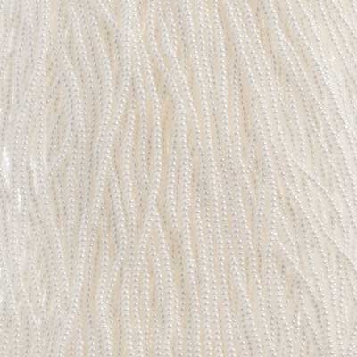 Czech Seed Bead 11/0 Opaque White Luster Strung image