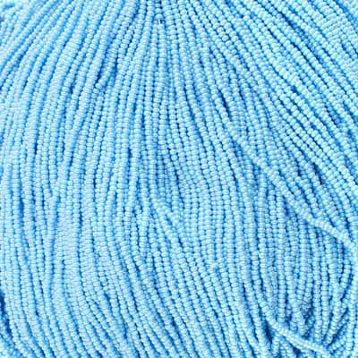 Czech Seed Bead 11/0 Opaque Light Blue Luster Strung image