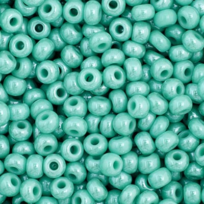 Czech Seed Bead 11/0 Vial Opaque Turquoise Luster apx25g image