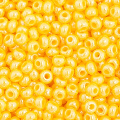 Czech Seed Bead 11/0 Opaque Golden Yellow Luster image