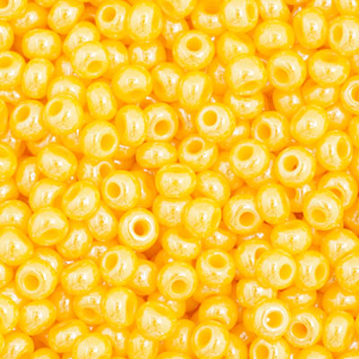 Czech Seed Bead 11/0 Vial Opaque Golden Yellow Luster apx23g image