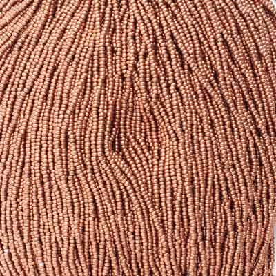 Czech Seed Bead 11/0 Metallic Light Copper Strung image