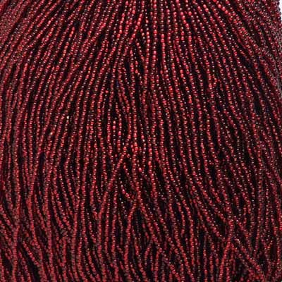 Czech Seed Bead 11/0 S/L Dark Red Natural Strung image
