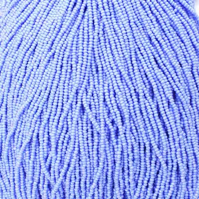 Czech Seed Bead 11/0 Opaque Light Blue AB Natural Strung image