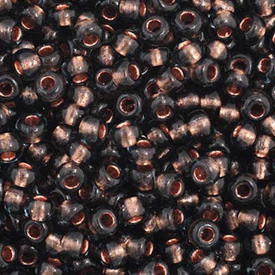 Czech Seed Bead 11/0 Vial Transparent Grey Copperlined apx23g image