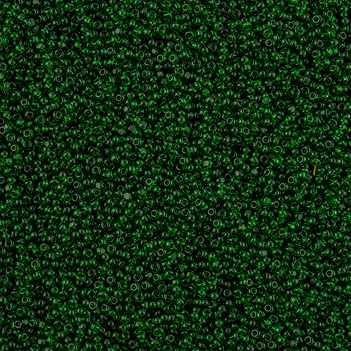 Czech Seed Bead 13/0 Cut Transparent Medium Dark Green Loose image