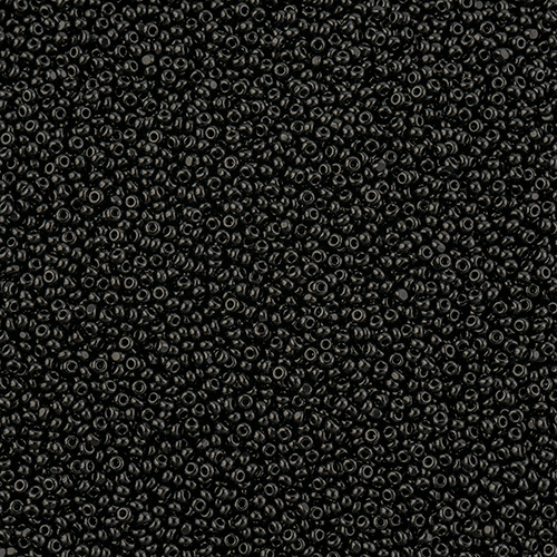 Czech Seed Bead 13/0 Cut Opaque Black Loose image
