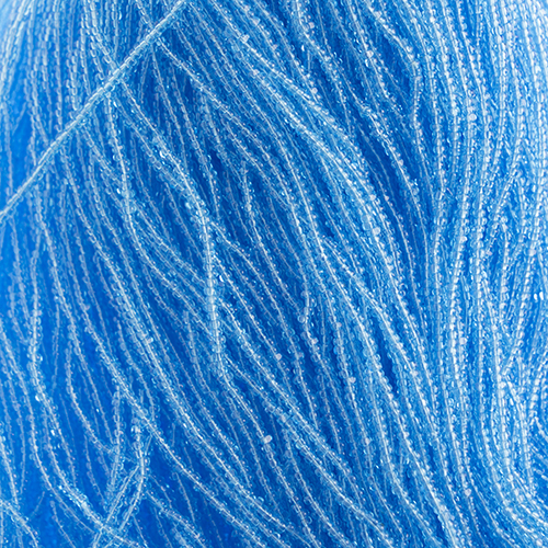 Czech Seed Bead 11/0 Cut Transparent Light Blue Strung image