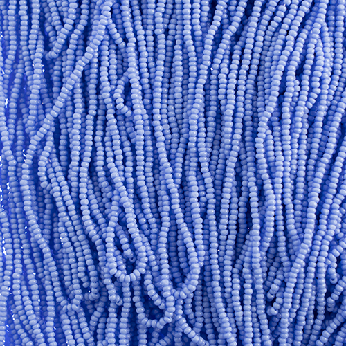 Czech Seed Bead 11/0 Cut Opaque Pale Blue Strung image