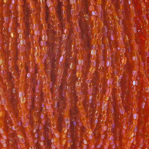 Czech Seed Beads3Cut 9/0 Transparent Orange Luster strung image