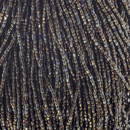 Czech Seed Beads 9/0 3Cut Opaque Brown AB Strung image
