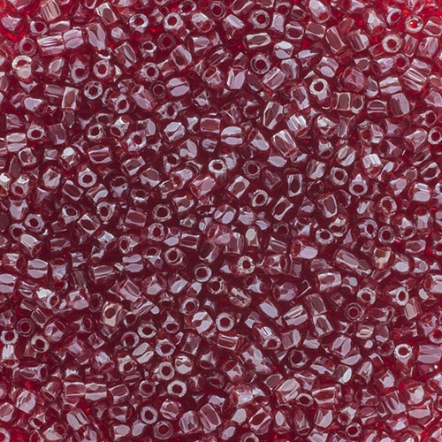 Czech Seed Beads 9/0 3Cut Transparent Red Luster Loose image