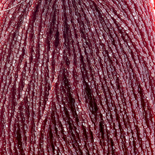 Czech Seed Beads 9/0 3Cut Transparent Red Luster Strung image