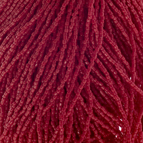 Czech Seed Beads 9/0 3Cut Opaque Medium Red Strung image