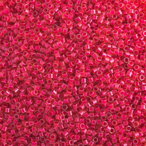 Miyuki Delica 11/0 50g Bag Poppy Red Luminous Neon Color image