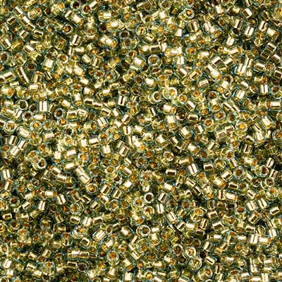 Miyuki Delica 11/0 250g Bag Transparent Mint Goldlined image