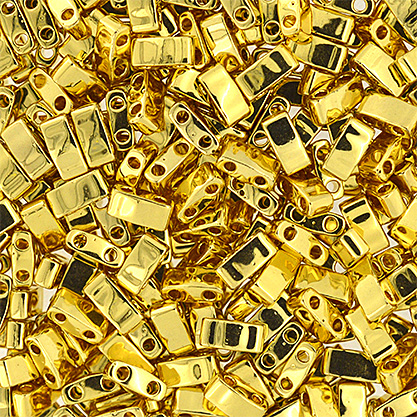 Miyuki TILA Half Cut 5x2.3mm 2Hole Gold Opaque image