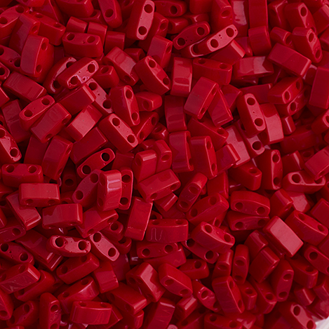 Miyuki TILA Half Cut 5x2.3mm 2 Hole Red Opaque image