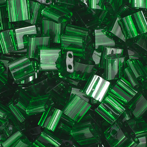 Miyuki TILA Beads 5x5mm 2 hole Light Emerald Transparent image