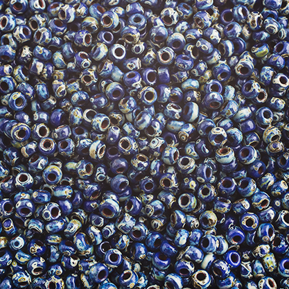 Miyuki Seed Bead 11/0 OP. Cobalt Picasso image