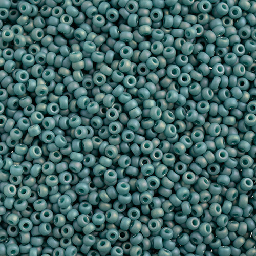 Miyuki Seed Bead 11/0 Frosted Glazed/Rainbow Arctic Blue Matte AB image