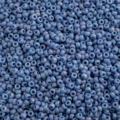 Miyuki Seed Bead 11/0 apx 22g Frosted Glazed/ Rainbow Blue Sapphire Matte AB image