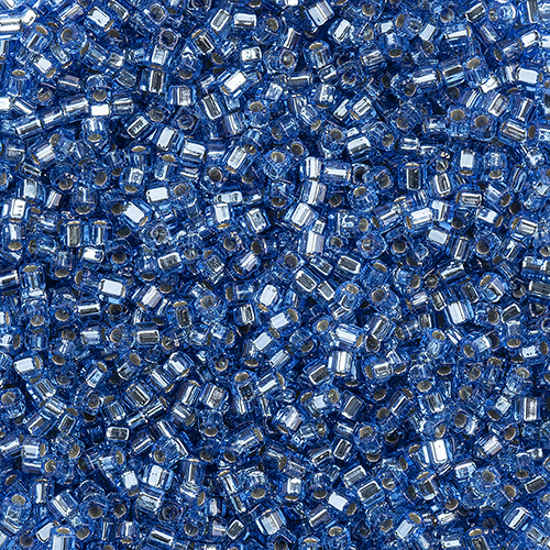Miyuki Square/Cube Beads 1.8mm apx 20g Sapphire Silverlined image