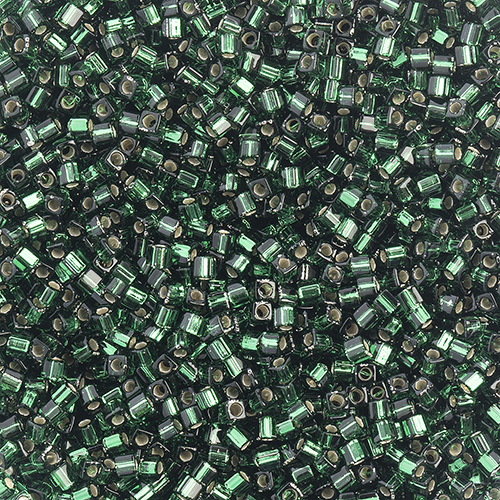 Miyuki Square/Cube Beads 1.8mm apx 20g Dark Green Silverlined image
