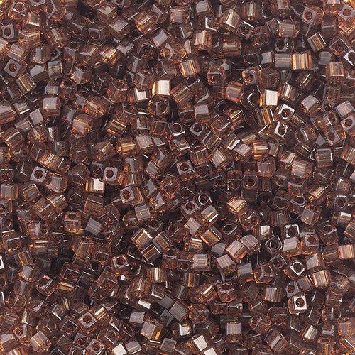 Miyuki Square/Cube Beads 1.8mm apx 20g Dark Topaz Transparent image