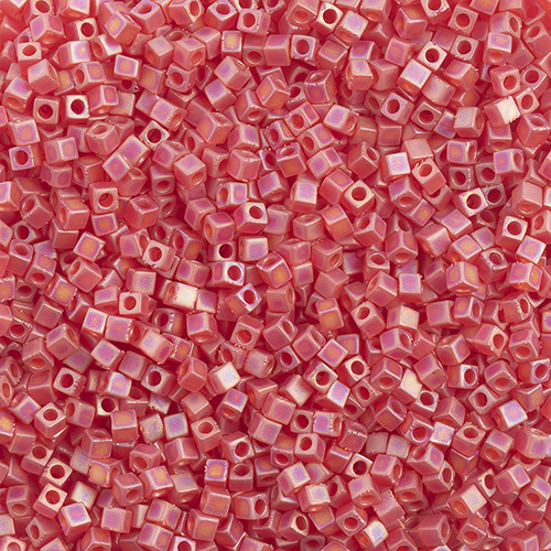 Miyuki Square/Cube Beads 1.8mm apx 20g Ruby Transparent AB Matte image