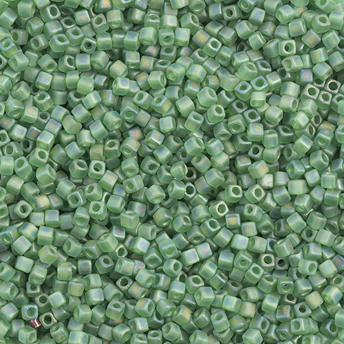 Miyuki Square/Cube Beads 1.8mm apx 20g Green Lime Transparent AB Matte image