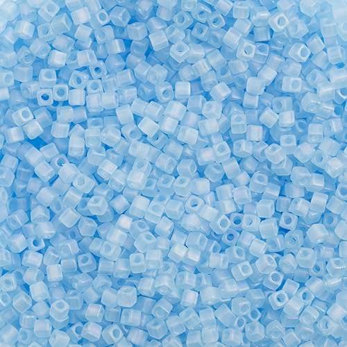 Miyuki Square/Cube Beads 1.8mm Aqua Transparent AB Matte image