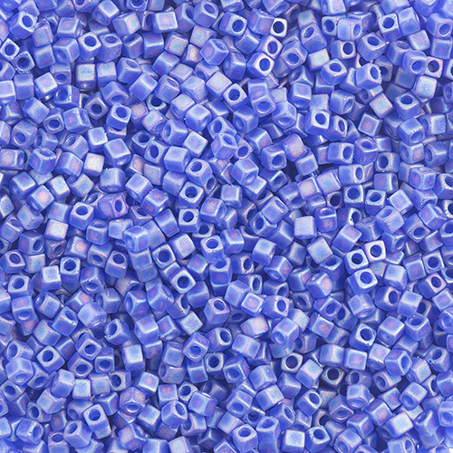 Miyuki Square/Cube Beads 1.8mm apx 20g Cobalt Transparent AB Matte image