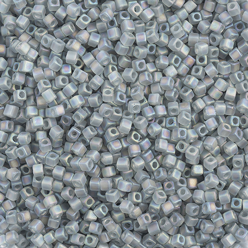 Miyuki Square/Cube Beads 1.8mm apx 20g Grey Transparent AB Matte image