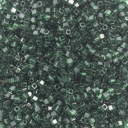 Miyuki Square/Cube Beads 1.8mm apx 20g Green Transparent image
