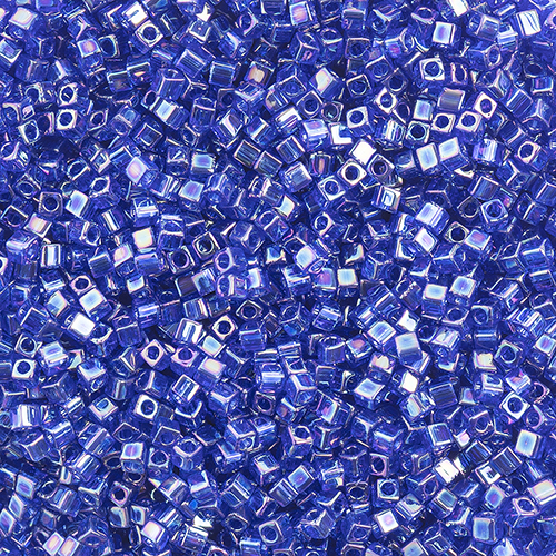 Miyuki Square/Cube Beads 1.8mm apx 20g Cobalt Transparent AB image