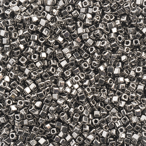 Miyuki Square/Cube Beads 1.8mm apx 20g Steel image
