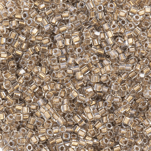 Miyuki Square/Cube Beads 1.8mm apx 20g Crystal Sparkling Metallic Goldlined image