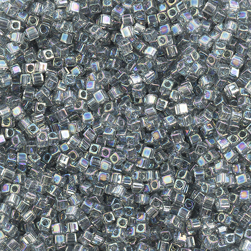 Miyuki Square/Cube Beads 1.8mm Grey Transparent AB image
